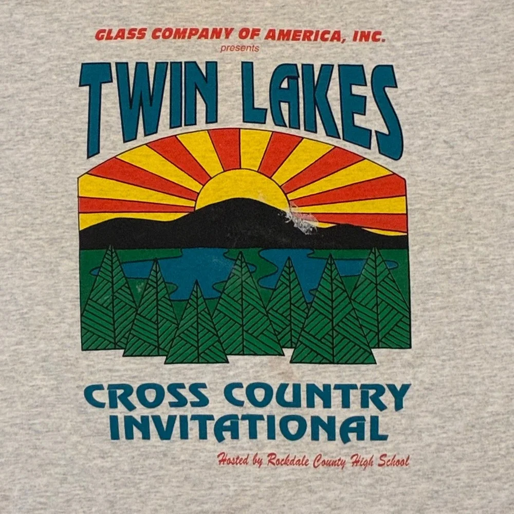 Vintage Twin Lakes Cross Country Invitational T-Shirt XL Gray Rockdale County